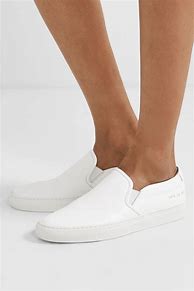 Image result for Men's White Leather Slip-On Sneakers