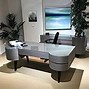 Image result for Gray Desk with Wooden Chair
