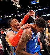 Image result for Westbrook Paul George Yelling