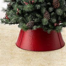 Image result for Glossy Red Christmas Tree Collar 27" | Crate & Barrel