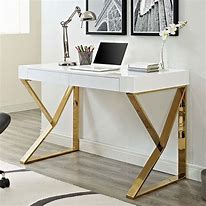 Image result for White and Gold Writing Desk