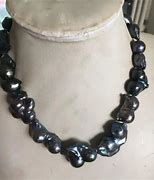 Image result for Black Baroque Pearl Necklace