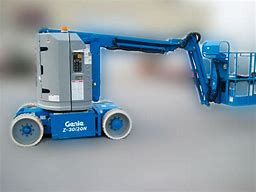 Image result for Genie Boom Lift: Drive, DC, 500 Lb Load Capacity, 7 ft 4 in Closed Ht, 36 ft Max. Work Ht Model: Z-30/20 N RJ