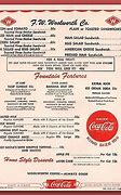 Image result for Woolworth Lunch Counter Menu