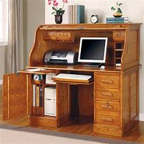 Image result for solid oak computer desk
