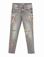 Image result for Zara Floral Print Jeans