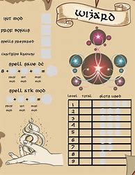 Image result for Wizard Spell Chart 5E