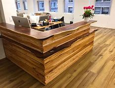 Image result for wooden reception desk