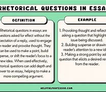 Image result for Good Rhetorical Questions for Essays