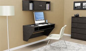 Image result for wall mounted desk with storage