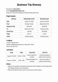 Image result for Simple Itinerary Template