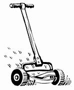Image result for Black and White Cartoon Lawn Mower