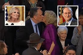 Image result for Jill Biden kisses Harris' husband