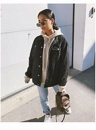 Image result for Hoodie and Denim Jacket Outfit