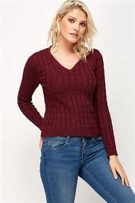 Image result for V-Neck Cable Knit Sweater