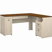 Image result for Antique White L-Shaped Desk