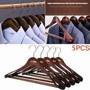 Image result for Extra Wide Pants Bar Wood Wooden Suit Hangers