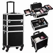 Image result for Soozier 23" Lockable Professional Rolling Cosmetic Makeup Train Case - Silver