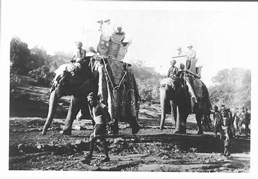 Image result for images british raj governors on tour with elephants