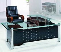 Image result for Glass Top Executive Desk