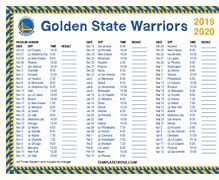 Image result for Golden State Warriors Schedule Printable