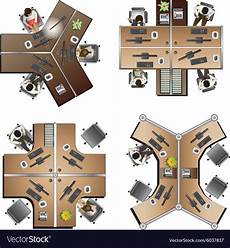 Office furniture top view set 8 Royalty Free Vector Image