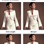 Image result for A-Line Mother Of The Bride Dress Elegant See Through Jewel Neck Knee Length Chiffon Lace 3/4 Length Sleeve With Lace Ruching 2022 Ivory US 6 / UK 10 /