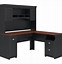 Image result for Solid Wood and Metal L-shaped Desk