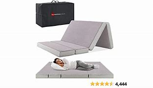 Image result for Best Choice Products 4in Portable Mattress Folding Mattress Topper Full For Camping, Guest, Toddler, Foam Plush W/Carry Case - Gray