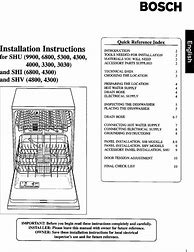 Image result for Bosch Dishwasher Installation Manual