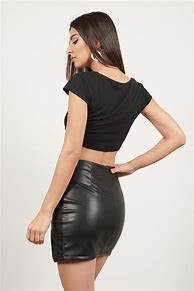 Image result for Black Leather Mini Skirt