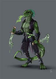 Image result for Dnd Green Dragonborn Rogue