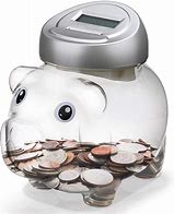 Image result for Piggy Bank, My First Money Bank, Unbreakable Plastic Coin Bank For Girls And Boys, Medium Size Piggy Banks, Practical Gifts For Birthday, Easter,