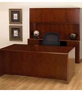 Image result for Cherry Wood Executive Desk with Credenza and Cabinet