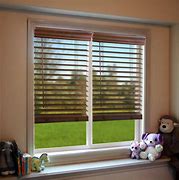Image result for Window Treatments Faux Wood Blinds