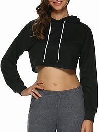 Image result for Black and White Hoodie Crop Top