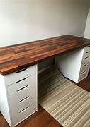 Image result for wood desk top with drawers