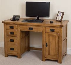 Image result for Rustic Oak Computer Desk