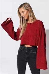Image result for Long Sleeve Baggy Crop Top