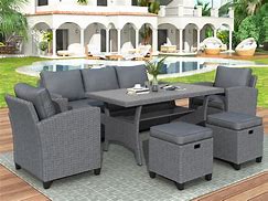 Image result for Gray Outdoor Dining Patio Set