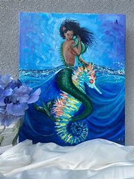 Image result for Colorful Mermaid Art Painting