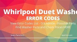 Image result for Whirlpool Washer Error Codes List