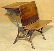 Image result for Antique Iron School Desk