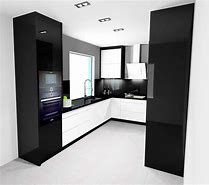 Image result for White Kitchen with Black Appliances