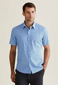 Image result for Men's Short Sleeve Blue Dress Shirts