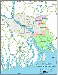 Image result for Liberation War Sectors of Bangladesh Simple Map