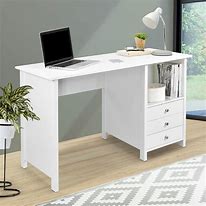 Image result for Compact White Desk with Drawers