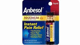 Image result for Anbesol Instant Pain Relief Gel, Maximum Strength - 0.33 Oz