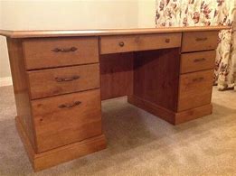 Image result for Oak Double Pedestal Desk