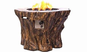 Image result for Mosaic Propane Tree Stump Fire Pit Brown - Patio Accessories/Heating At Academy Sports